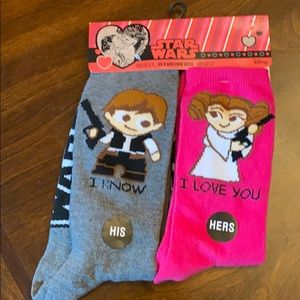 Star Wars Valentines Day Socks Han Solo Leia